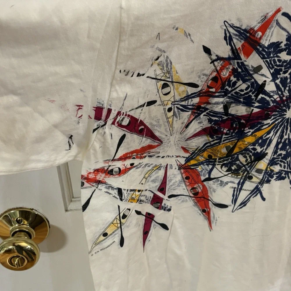 Vintage‎ Single Stitch Liberty Graphics RN Richardson Sea Kayak Men's Shirt